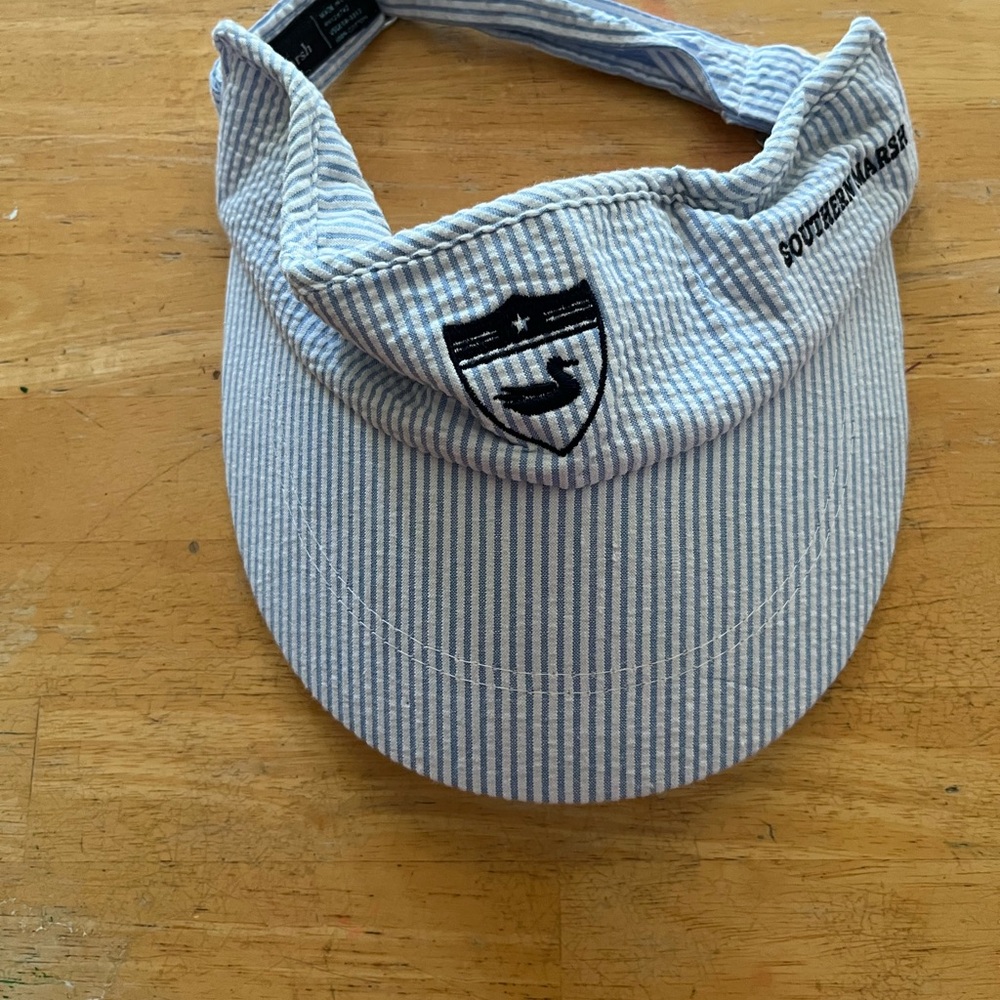 Southern Marsh Blue and White Striped Visor